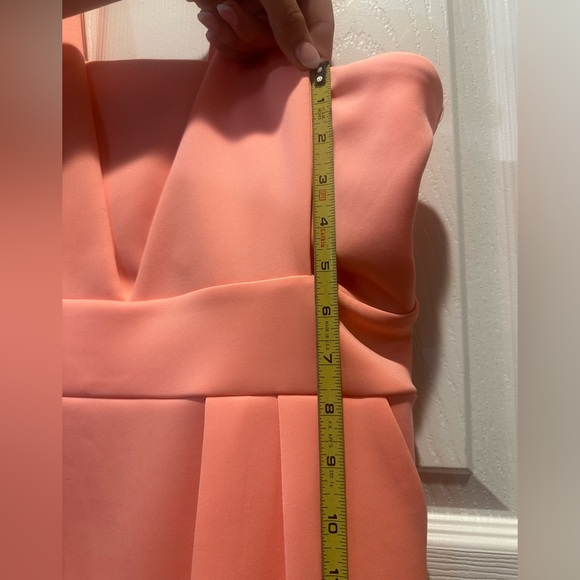 Coral V-Neck Sleeveless Mini Dress - Picture 2 of 5